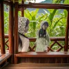 Bohemian-style hand-knitted flowered tassel headscarf with a hollowed-out hook flower design, a must-have and versatile adult hat for traveling in Yunnan with ethnic style Application Scenario